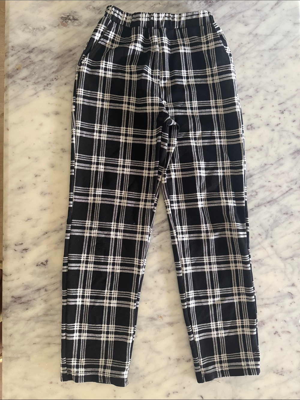 Black & White Plaid Jogger Pants